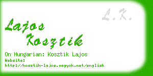 lajos kosztik business card